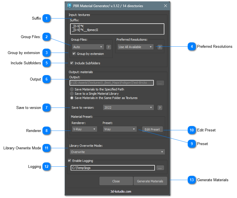 PBR Materials Generator/Add-on for Project/Materials Manager