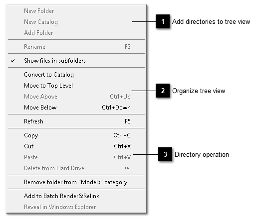Context menu for TreeView