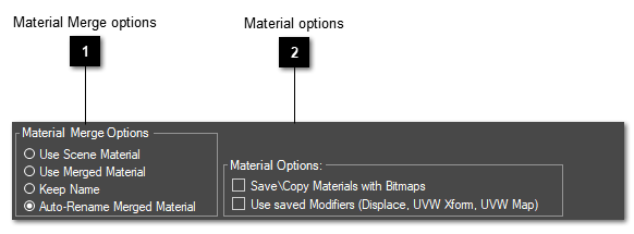 Material Merge options