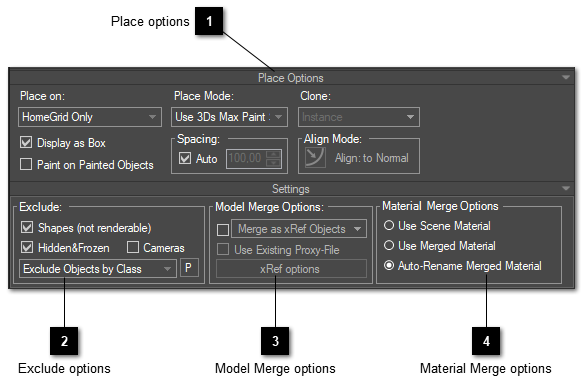 Model Merge&Placement options